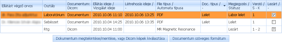 36. ábra Páciens dokumentumai